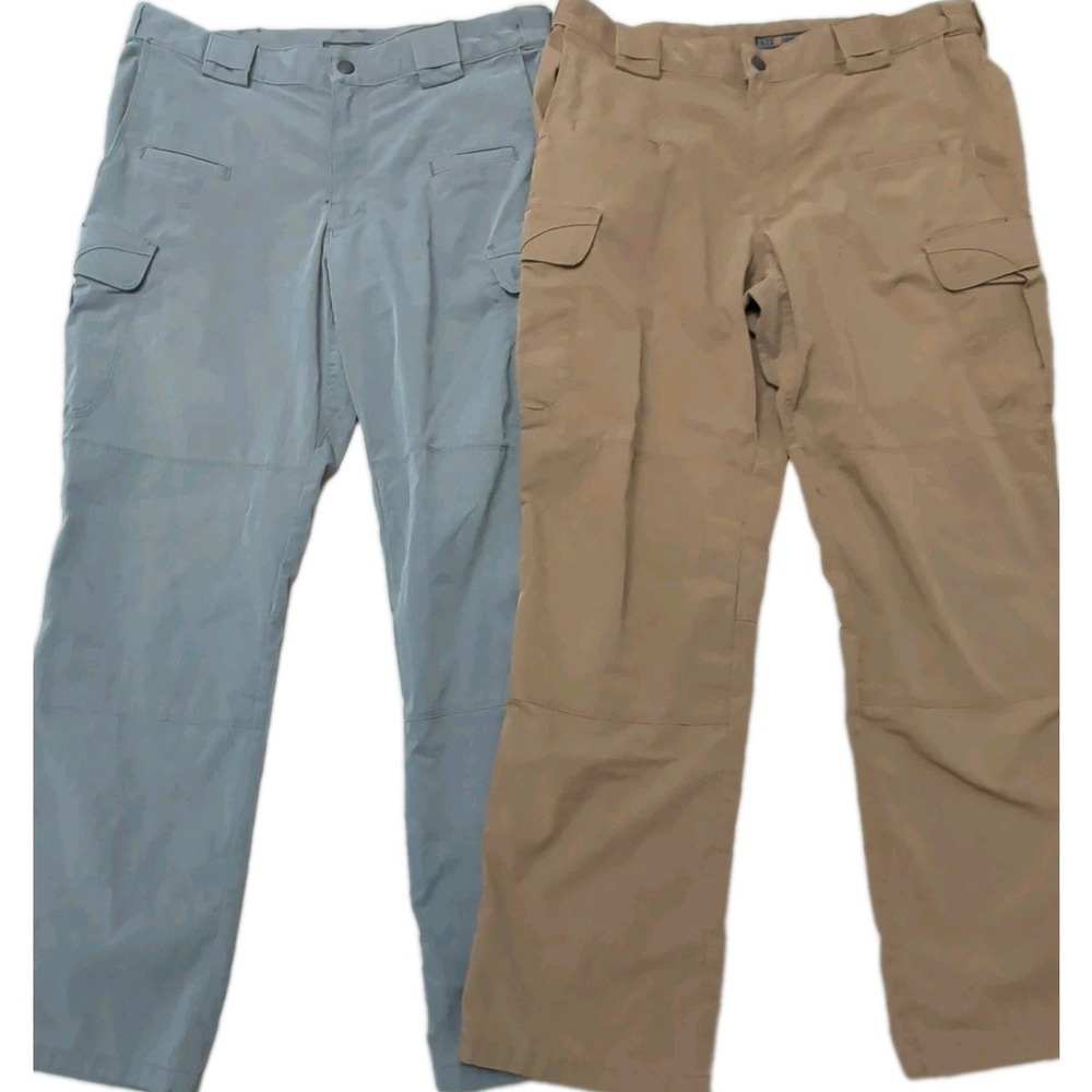 5.11 Tactical Lot of 2 Stryke Cargo Pants Ripstop Men 36X32 Gray/Tan 74369
